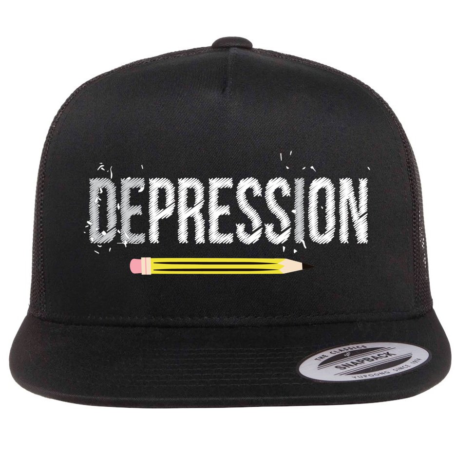 Depression Pencil Flat Bill Trucker Hat