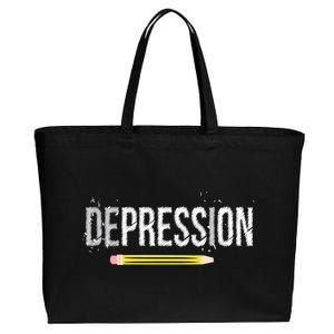 Depression Pencil Cotton Canvas Jumbo Tote