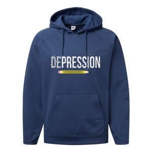 Depression Pencil Performance Fleece Hoodie