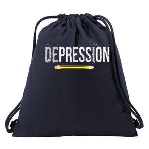 Depression Pencil Drawstring Bag