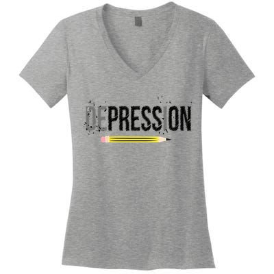 Depression Pencil Women's V-Neck T-Shirt