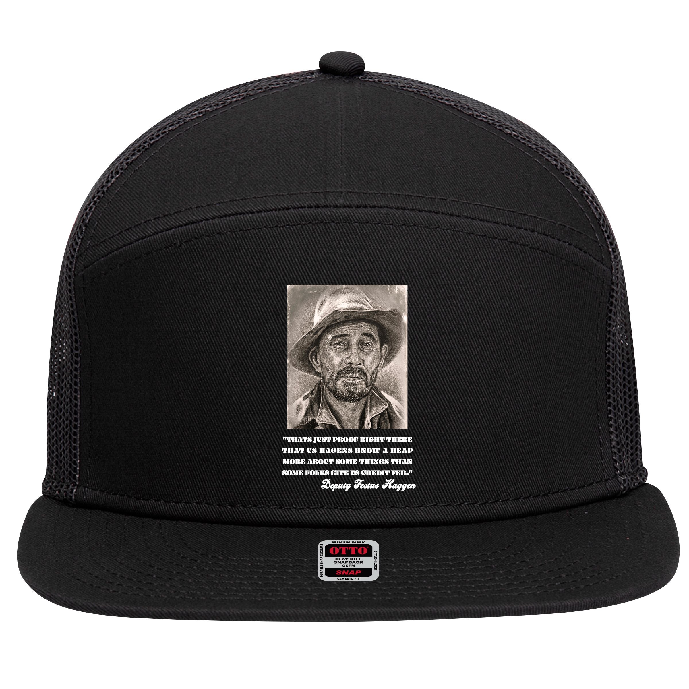 Deputy Festus Haggen Quote 7 Panel Mesh Trucker Snapback Hat