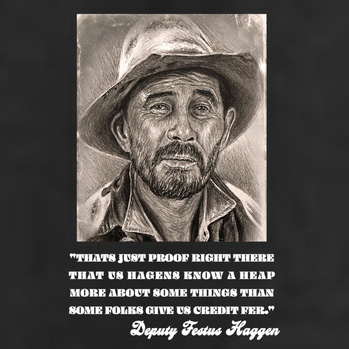 Deputy Festus Haggen Quote 7 Panel Mesh Trucker Snapback Hat