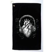 Dark Edgy Realistic Heart With Headphone Gothic Rock Cute Gift Golf Towel