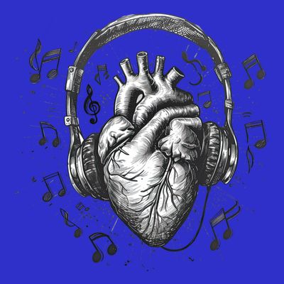 Dark Edgy Realistic Heart With Headphone Gothic Rock Cute Gift T-Shirt