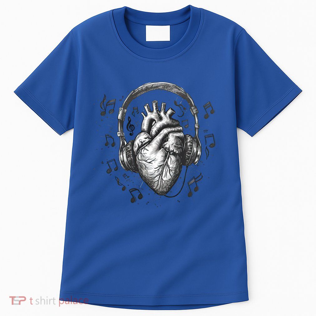 Dark Edgy Realistic Heart With Headphone Gothic Rock Cute Gift Tall T-Shirt