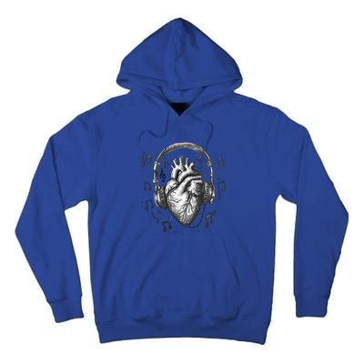 Dark Edgy Realistic Heart With Headphone Gothic Rock Cute Gift Tall Hoodie