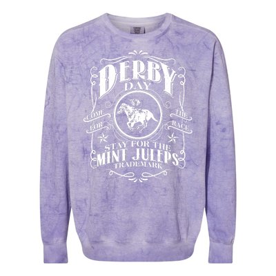 Derby Day Come For The Race Stay For The Mint Juleps Colorblast Crewneck Sweatshirt