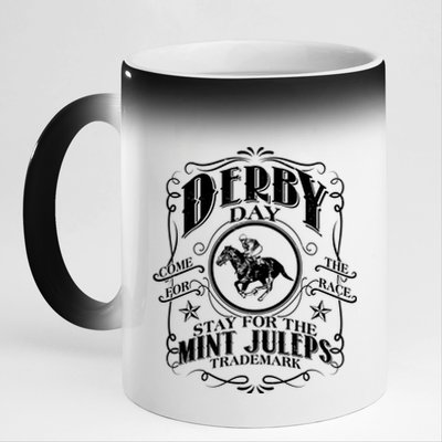 Derby Day Come For The Race Stay For The Mint Juleps 11oz Black Color Changing Mug