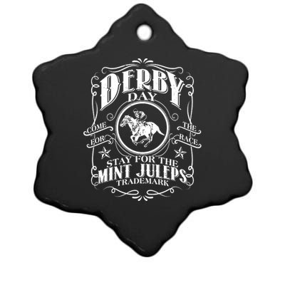 Derby Day Come For The Race Stay For The Mint Juleps Ceramic Star Ornament