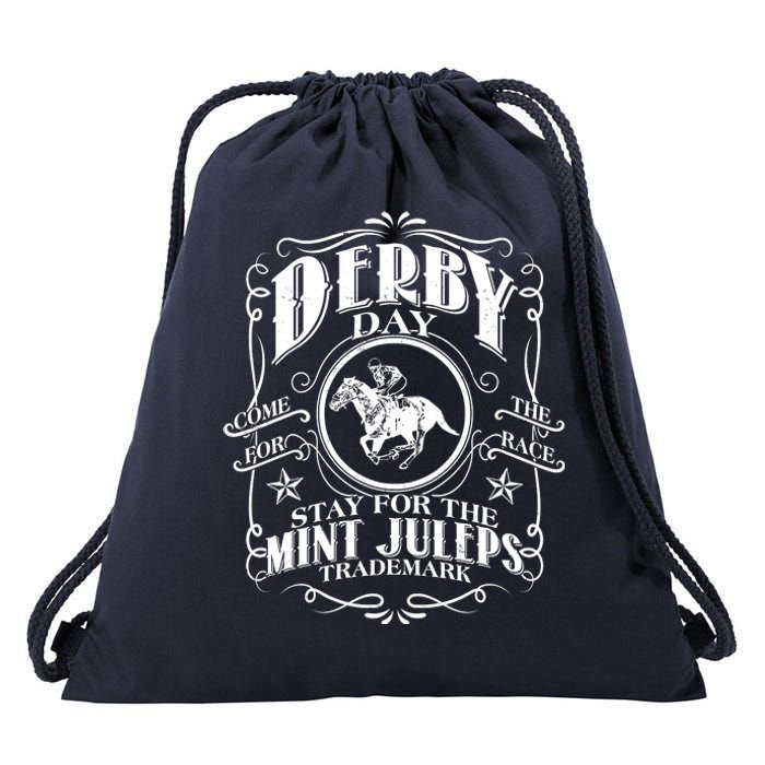 Derby Day Come For The Race Stay For The Mint Juleps Drawstring Bag