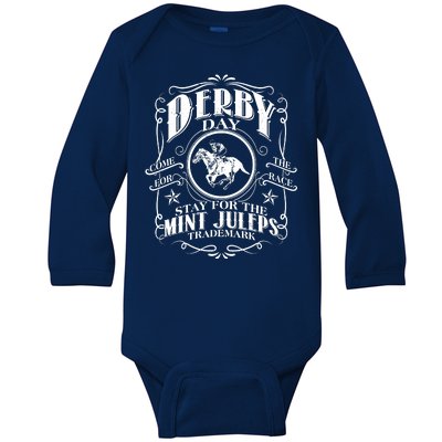 Derby Day Come For The Race Stay For The Mint Juleps Baby Long Sleeve Bodysuit