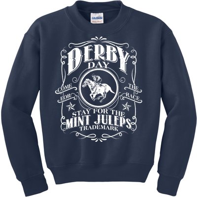 Derby Day Come For The Race Stay For The Mint Juleps Kids Sweatshirt