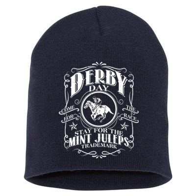 Derby Day Come For The Race Stay For The Mint Juleps Short Acrylic Beanie