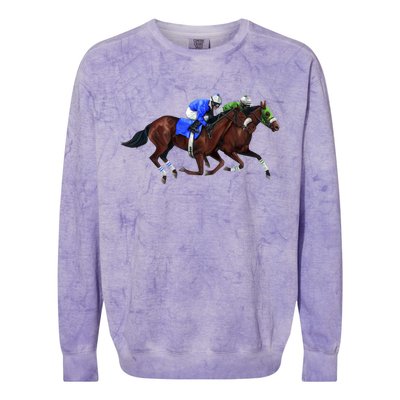 Derby Horse Racing Colorblast Crewneck Sweatshirt