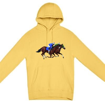 Derby Horse Racing Premium Pullover Hoodie