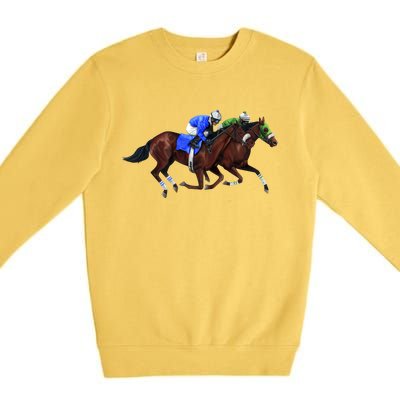 Derby Horse Racing Premium Crewneck Sweatshirt