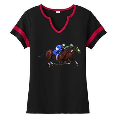 Derby Horse Racing Ladies Halftime Notch Neck Tee