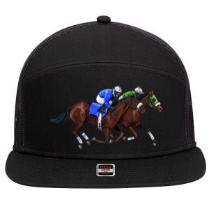 Derby Horse Racing 7 Panel Mesh Trucker Snapback Hat