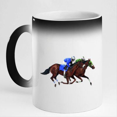 Derby Horse Racing 11oz Black Color Changing Mug