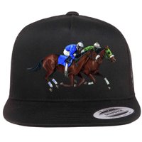 Derby Horse Racing Flat Bill Trucker Hat