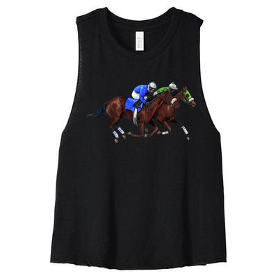 Derby Horse Racing Women's Racerback Cropped Tank