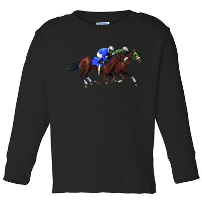 Derby Horse Racing Toddler Long Sleeve Shirt