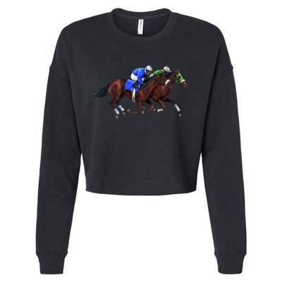 Derby Horse Racing Cropped Pullover Crew