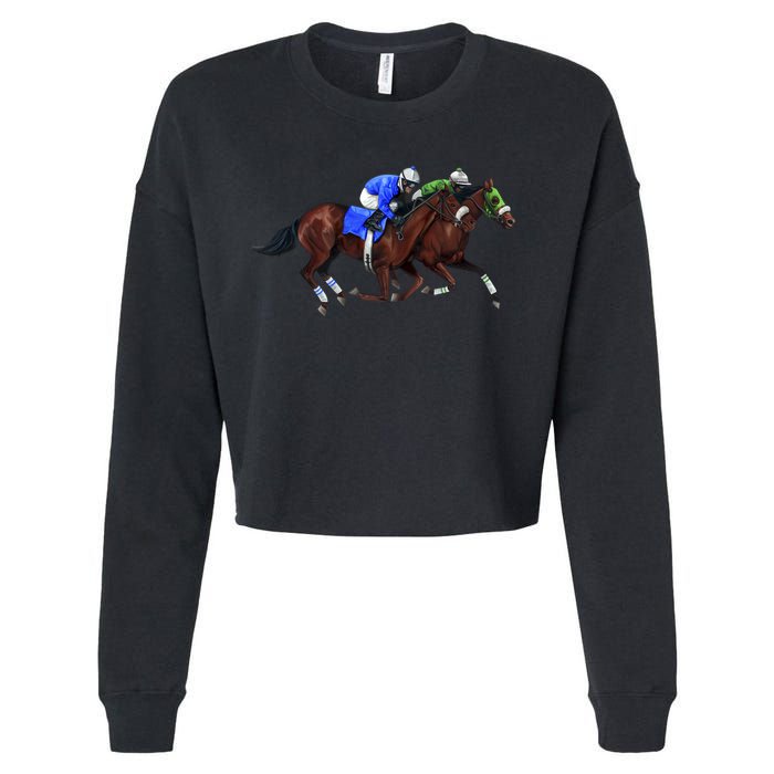 Derby Horse Racing Cropped Pullover Crew