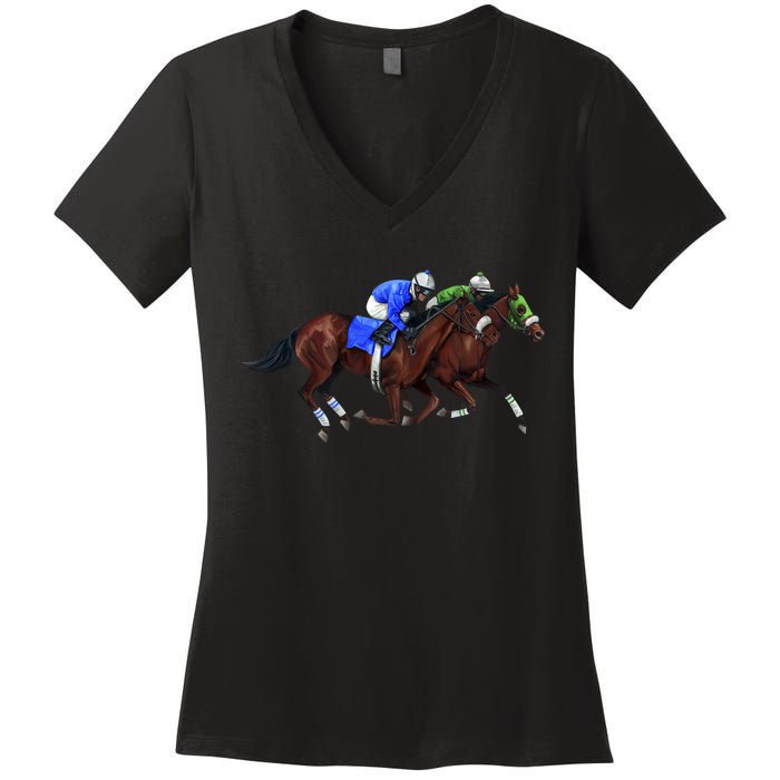 Derby Horse Racing Women's V-Neck T-Shirt