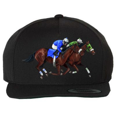 Derby Horse Racing Wool Snapback Cap