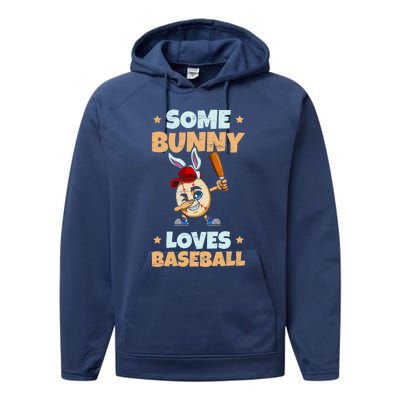 Dabbing Easter Some Bunny Loves Baseball Rabbit Cap Egg Gift Performance Fleece Hoodie