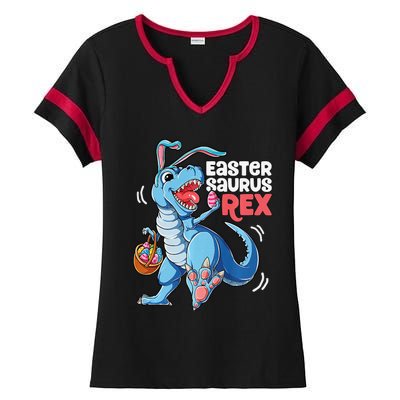 Dinosaur Easter Saurus T Rex Bunny Gifts Egg Premium Ladies Halftime Notch Neck Tee