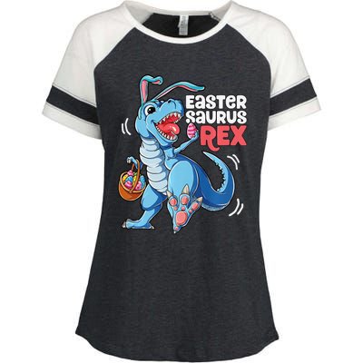 Dinosaur Easter Saurus T Rex Bunny Gifts Egg Premium Enza Ladies Jersey Colorblock Tee