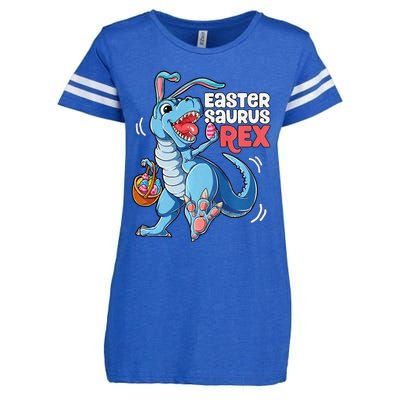 Dinosaur Easter Saurus T Rex Bunny Gifts Egg Premium Enza Ladies Jersey Football T-Shirt