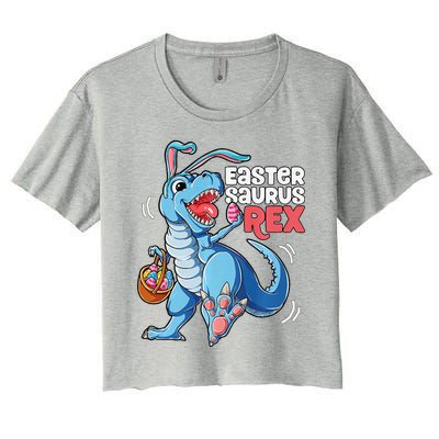 Dinosaur Easter Saurus T Rex Bunny Gifts Egg Premium Women's Crop Top Tee