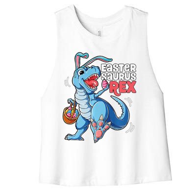 Dinosaur Easter Saurus T Rex Bunny Gifts Egg Premium Women's Racerback Cropped Tank