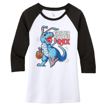 Dinosaur Easter Saurus T Rex Bunny Gifts Egg Premium Women's Tri-Blend 3/4-Sleeve Raglan Shirt