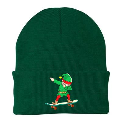 Dabbing Elf Skateboarding Boys Skateboarder Christmas Knit Cap Winter Beanie