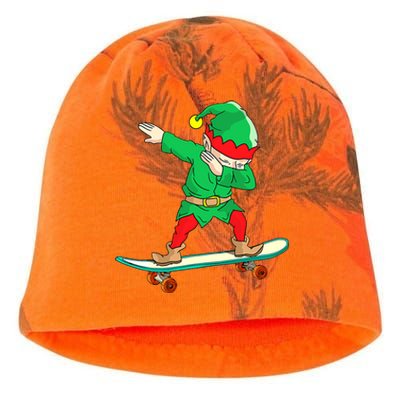 Dabbing Elf Skateboarding Boys Skateboarder Christmas Kati - Camo Knit Beanie