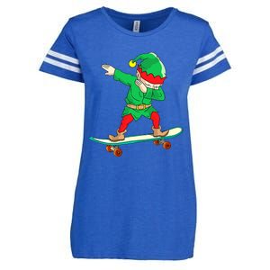 Dabbing Elf Skateboarding Boys Skateboarder Christmas Enza Ladies Jersey Football T-Shirt