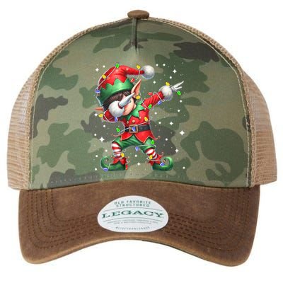 Dabbing Elf Santa Hat Christmas Lights Legacy Tie Dye Trucker Hat