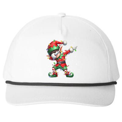 Dabbing Elf Santa Hat Christmas Lights Snapback Five-Panel Rope Hat