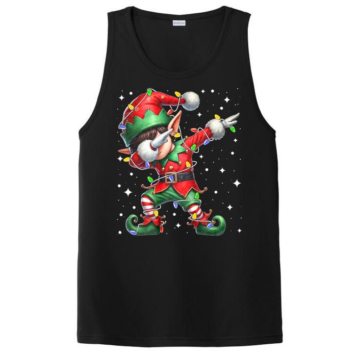 Dabbing Elf Santa Hat Christmas Lights PosiCharge Competitor Tank