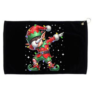 Dabbing Elf Santa Hat Christmas Lights Grommeted Golf Towel