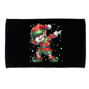 Dabbing Elf Santa Hat Christmas Lights Microfiber Hand Towel