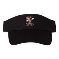 Dabbing Elf Santa Hat Christmas Lights Valucap Bio-Washed Visor