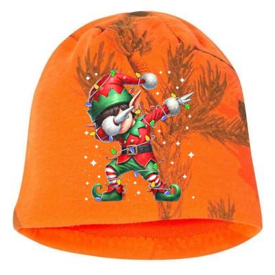 Dabbing Elf Santa Hat Christmas Lights Kati - Camo Knit Beanie