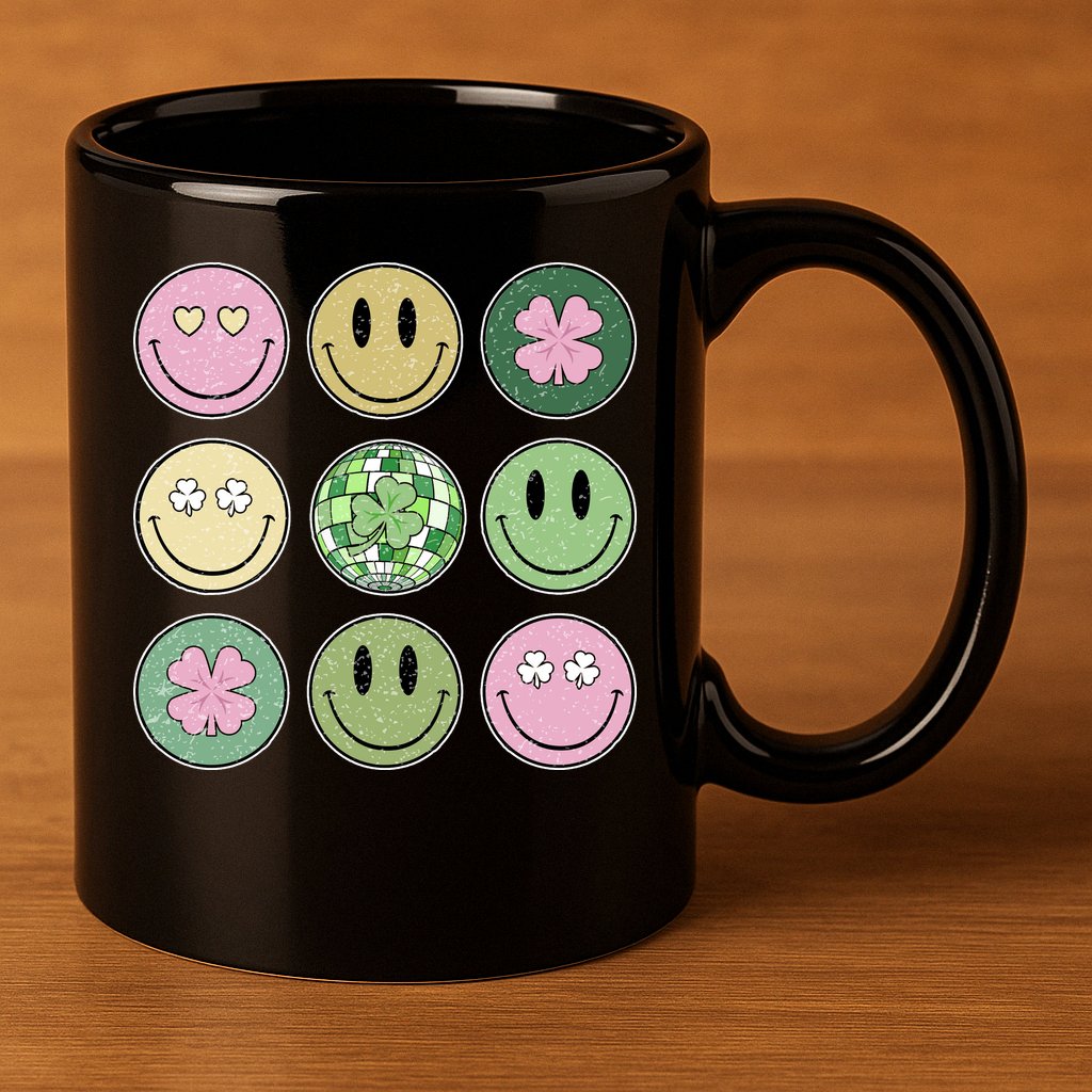Disco Emoji St Patrick Day Cute 11oz C Handle Ceramic Mug