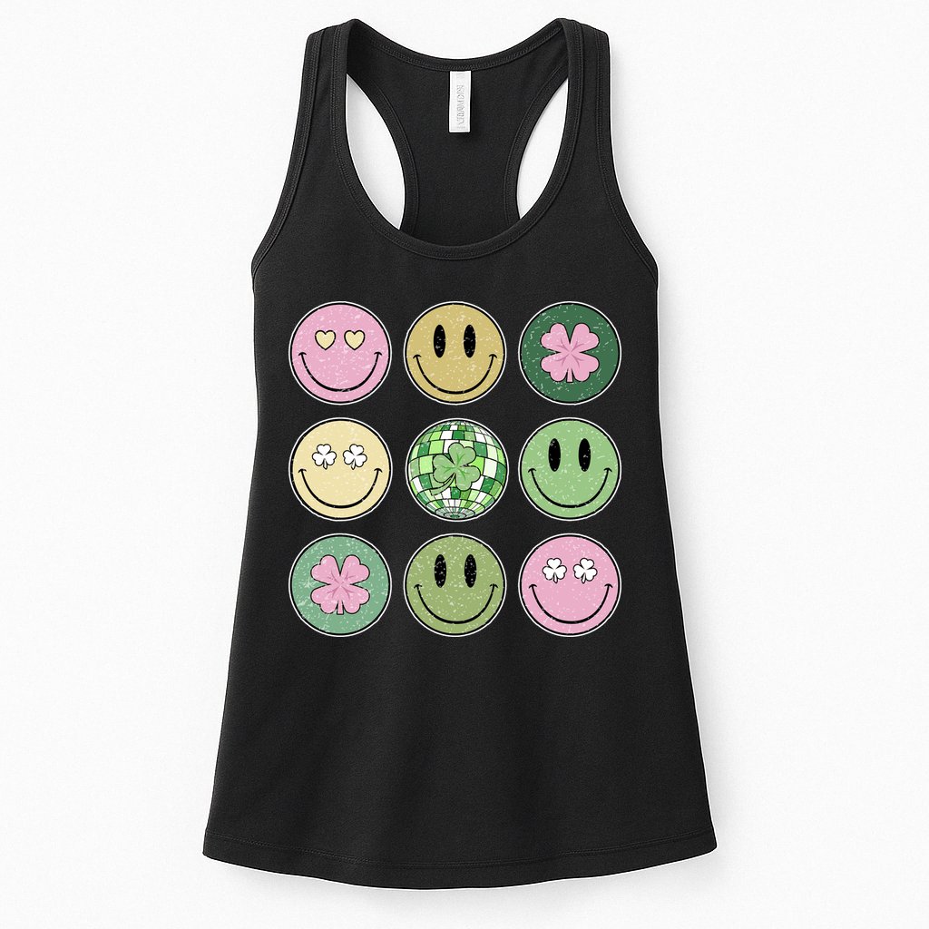 Disco Emoji St Patrick Day Cute Womens Tank Top